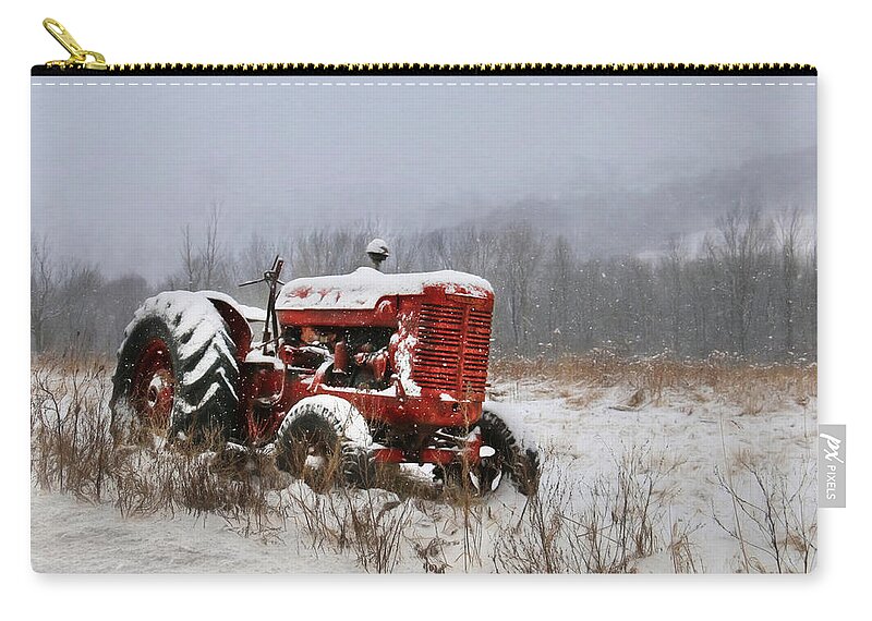 Tractor Zip Pouch featuring the photograph Vintage McCormick Tractor by Lori Deiter