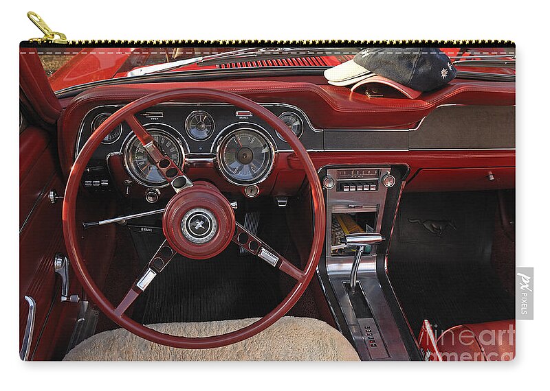 Vintage Zip Pouch featuring the photograph Vintage Mustang Interior by Helmut Meyer zur Capellen