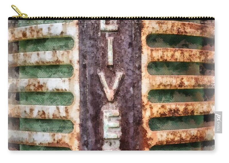 Etna Zip Pouch featuring the photograph Vintage Oliver Tractor Grill by Edward Fielding