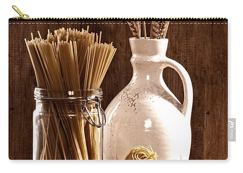 Spaghetti Zip Pouch featuring the photograph Vintage Pasta by Amanda Elwell