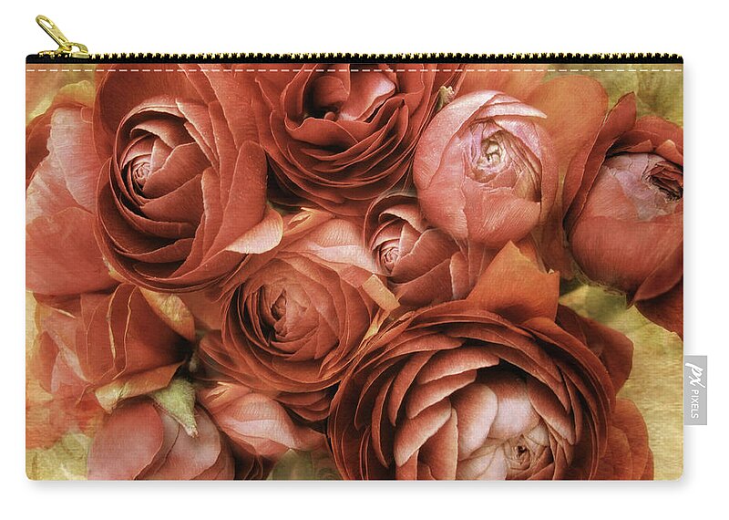 Ranunculus Zip Pouch featuring the photograph Vintage Spring by Jessica Jenney