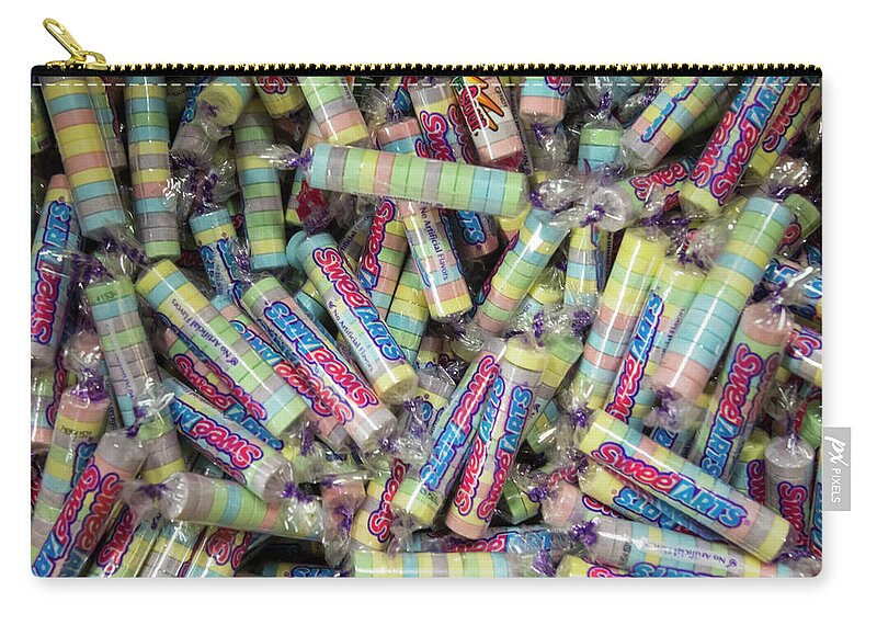 Candies Zip Pouch featuring the photograph VIntage Sweet Tarts candies by Karen Foley