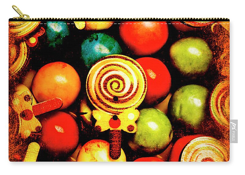 Candy Zip Pouch featuring the photograph Vintage sweets store by Jorgo Photography