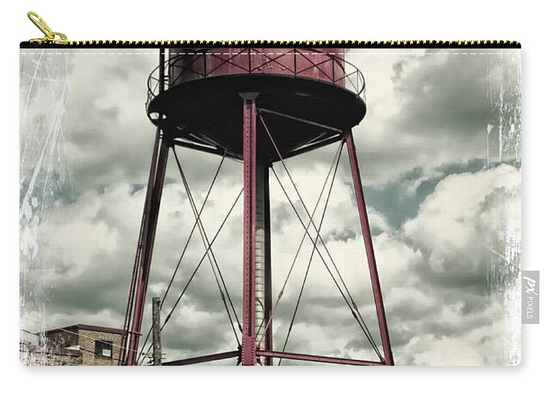 Water Tower Carry-all Pouch featuring the photograph Vintage Water Tower Revolution Mill by Melissa Bittinger