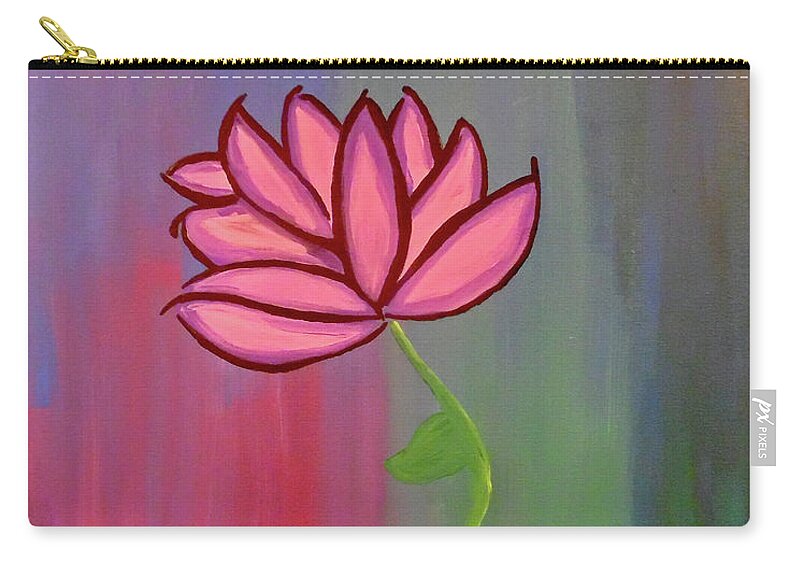 Purple Flower Zip Pouch featuring the painting Violet Bloom by Jilian Cramb - AMothersFineArt