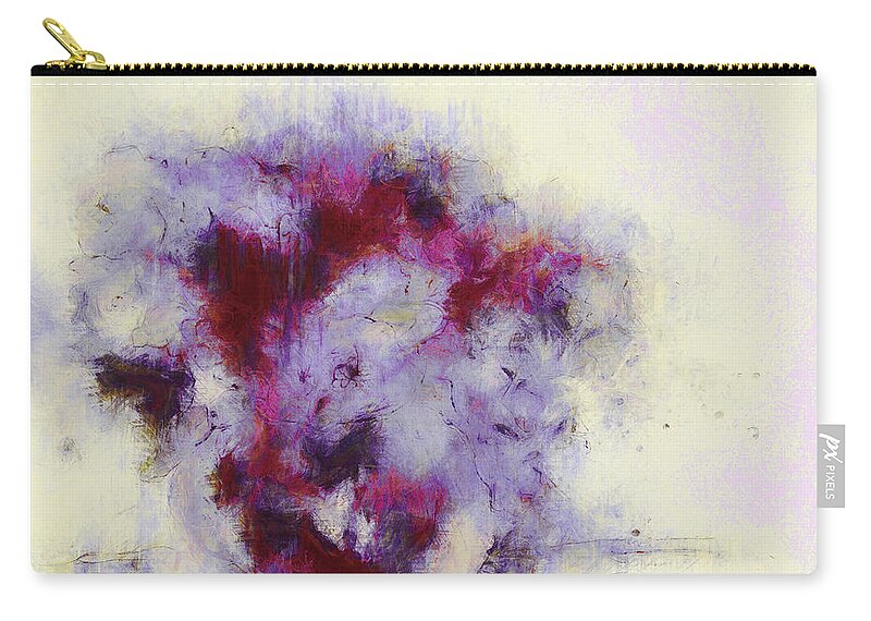 Violets Zip Pouch featuring the digital art Violets Abstract by Claire Bull