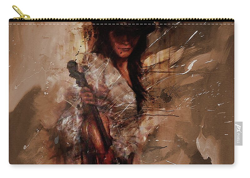 Violin Zip Pouch featuring the painting Violin Lady by Gull G