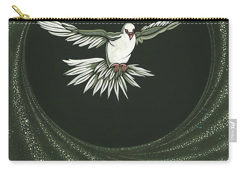 Viriditas Zip Pouch featuring the painting Viriditas-Holy Spirit Detail by William Hart McNichols