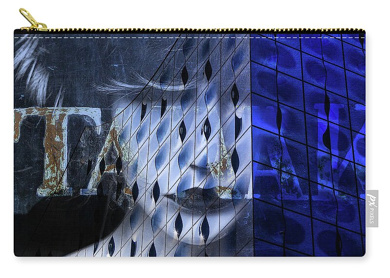 Face Zip Pouch featuring the digital art Visiting the Elphi at Hamburg by Gabi Hampe