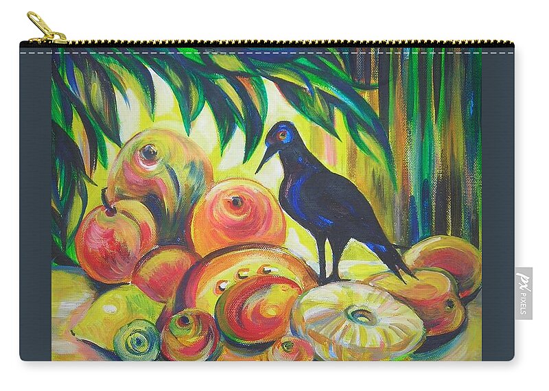  Travel Zip Pouch featuring the painting Visitor by Anna Duyunova