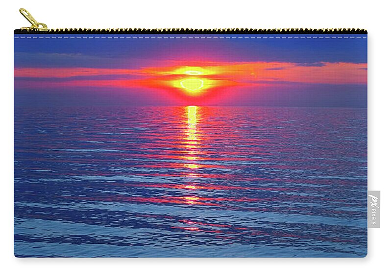 Sunset Zip Pouch featuring the photograph Vivid Sunset by Ginny Gaura