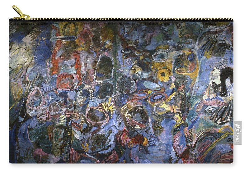 Dipthyct Zip Pouch featuring the painting Voices Around Me by Richard Baron