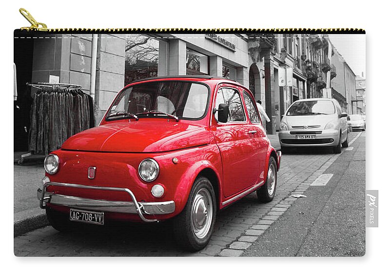 Architecture Zip Pouch featuring the photograph Voiture Rouge by Steven Myers