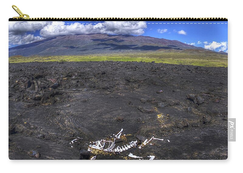 Mauna Loa Zip Pouch featuring the photograph Mauna Kea and Bones by Joe Palermo