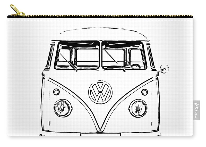 Vw Zip Pouch featuring the photograph Bus by Edward Fielding