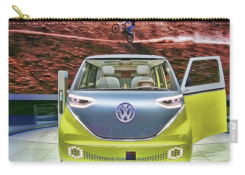 2017 North American Auto Show Zip Pouch featuring the photograph VW ID Buzz Concept 9824b by Jack Schultz
