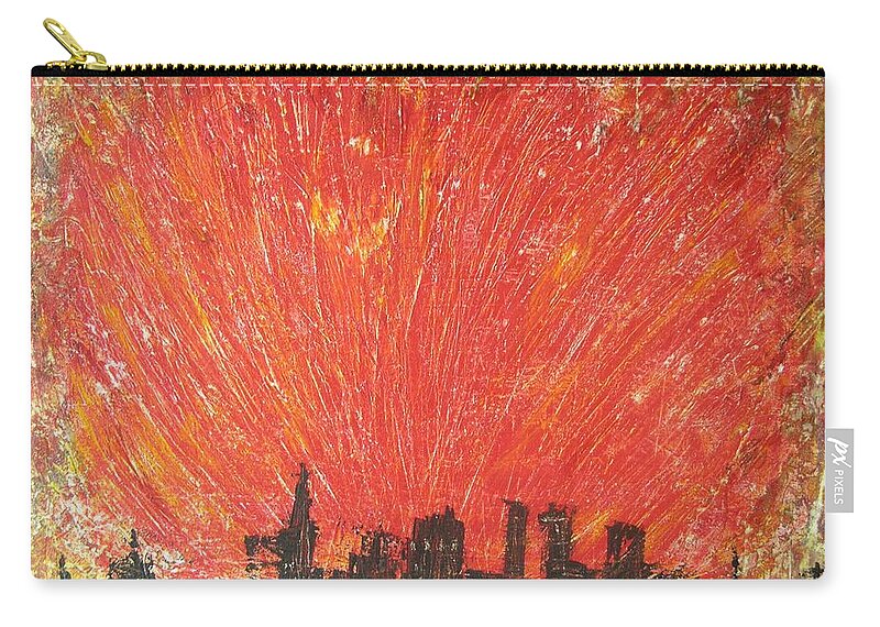 Acryl Painting Artwork Zip Pouch featuring the painting W11 - rescue heart by KUNST MIT HERZ Art with heart