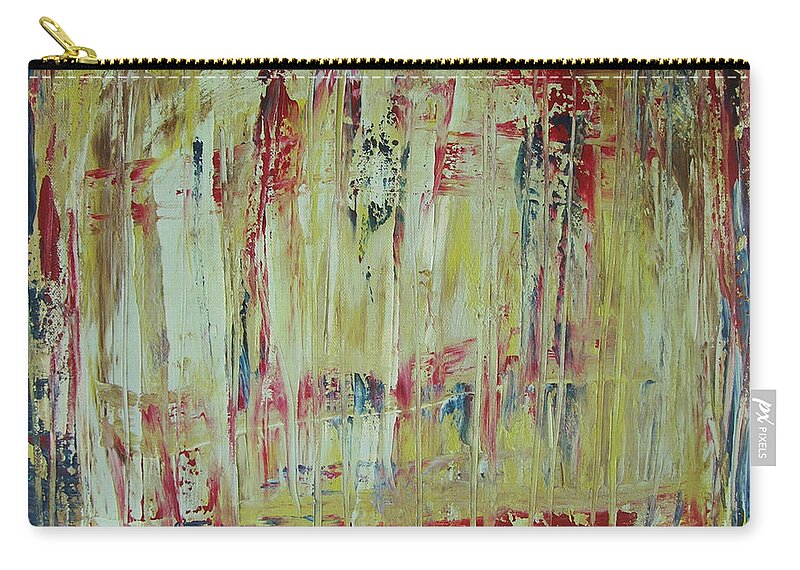 Abstract Painting Zip Pouch featuring the painting W14 - once I by KUNST MIT HERZ Art with heart