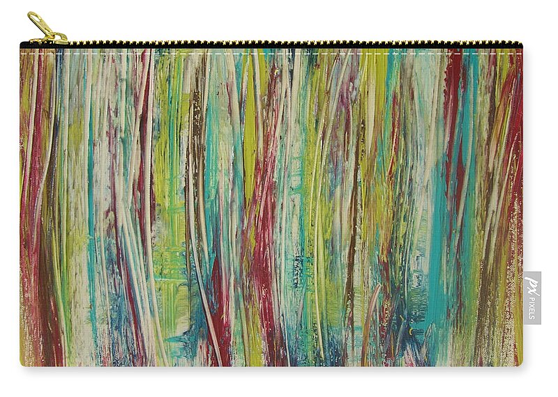 Abstract Painting Zip Pouch featuring the painting W15 - once II by KUNST MIT HERZ Art with heart