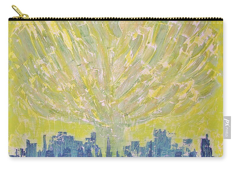 Abstract Painting Zip Pouch featuring the painting W16 - yes heart by KUNST MIT HERZ Art with heart