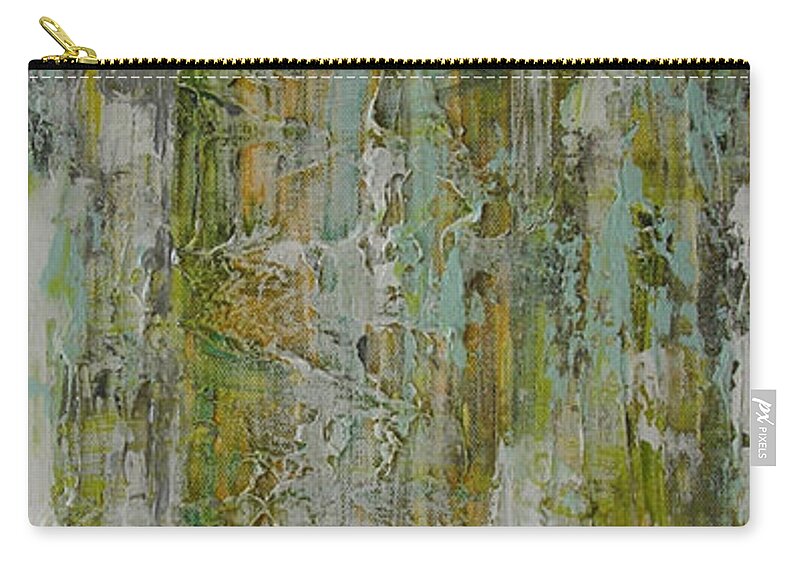 Abstract Painting Zip Pouch featuring the painting W22 - twice II by KUNST MIT HERZ Art with heart