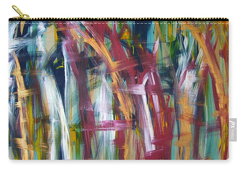 Abstract Artwork Zip Pouch featuring the painting W34 - luvu by KUNST MIT HERZ Art with heart