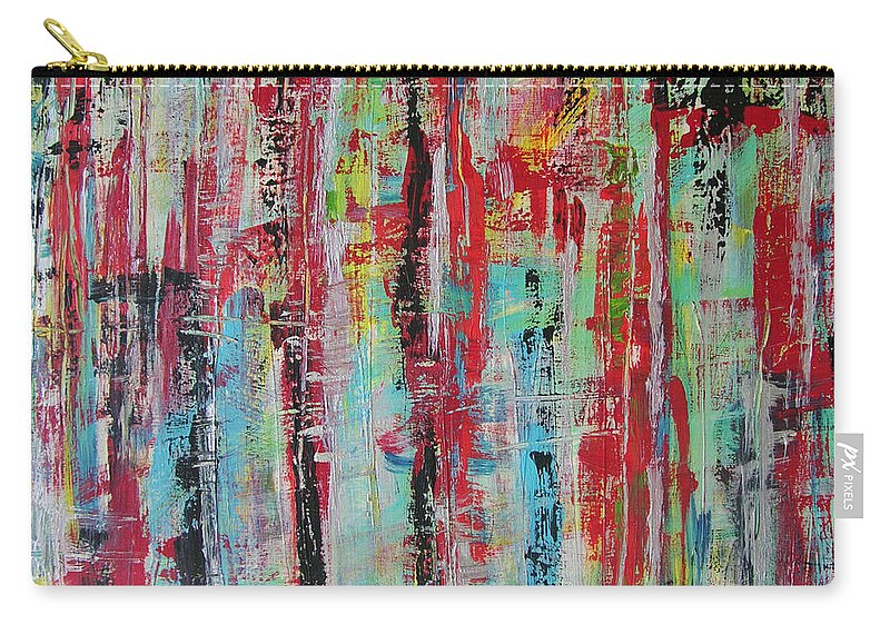 Abstract Painting Zip Pouch featuring the painting W41 - missu IV by KUNST MIT HERZ Art with heart
