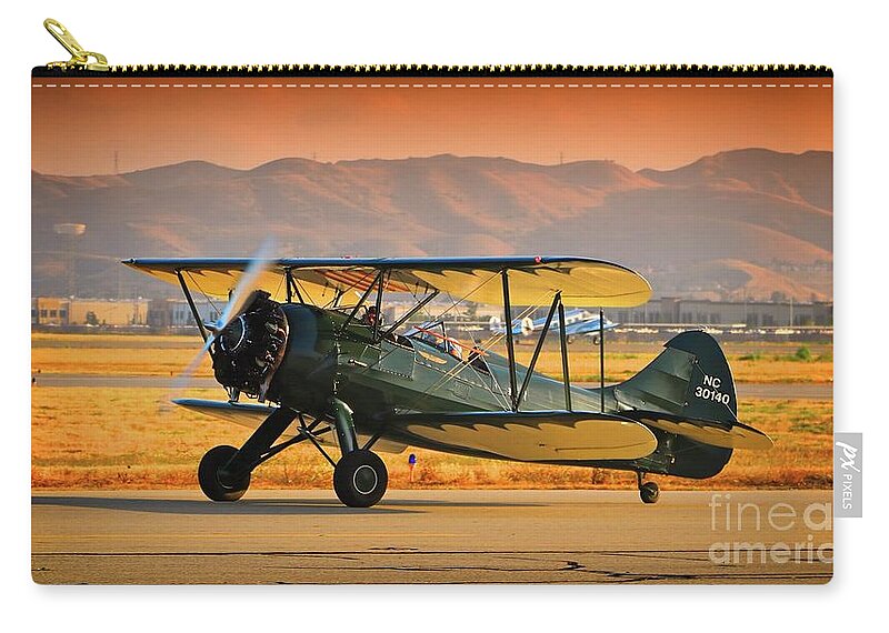 Transportation Zip Pouch featuring the photograph Waco UPF-7 Version 2 by Gus McCrea