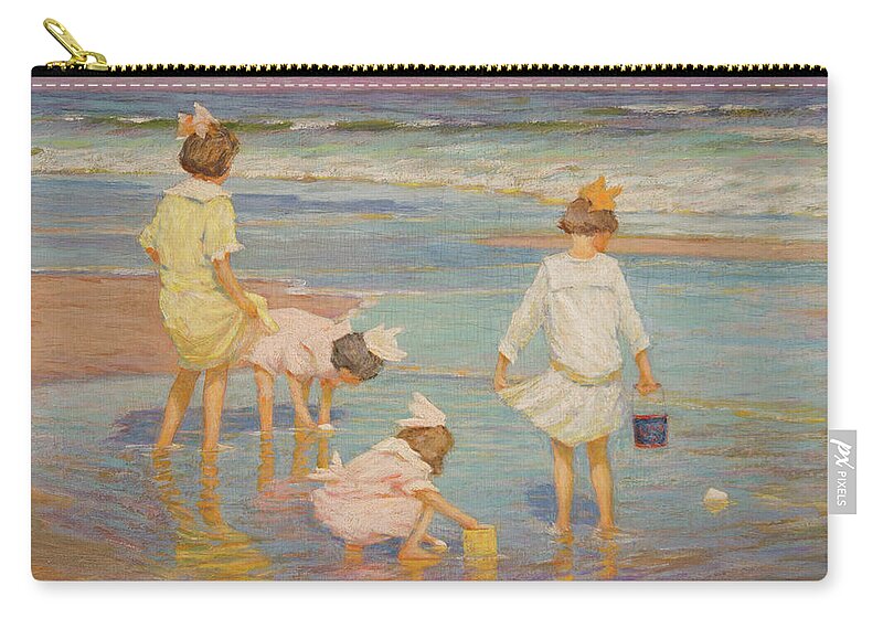 Edward Henry Potthast (american Carry-all Pouch featuring the painting Wading by MotionAge Designs
