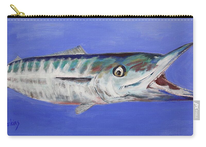 Wahoo Zip Pouch featuring the painting Wahoo by Mike Jenkins