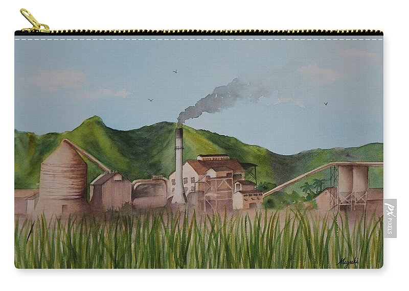 Waialua Carry-all Pouch featuring the painting Waialua Sugar Mill by Kelly Miyuki Kimura