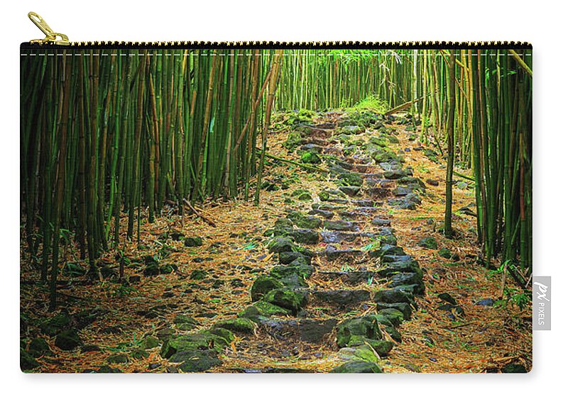 America Zip Pouch featuring the photograph Waimoku Bamboo Forest #2 by Inge Johnsson