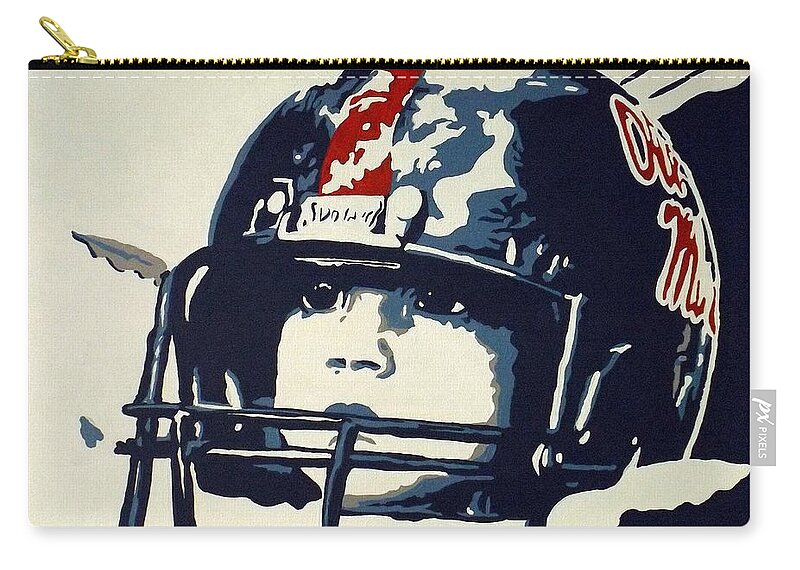Ole Miss Zip Pouch featuring the painting Wait For Me by Steve Cochran