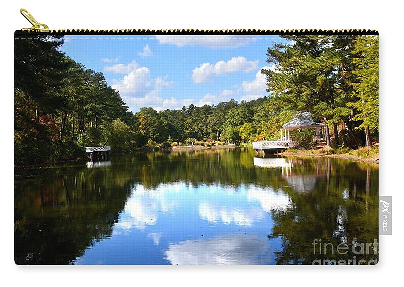 Water Zip Pouch featuring the photograph Wait Upon Me -gazebo On Water by Adrian De Leon Art and Photography