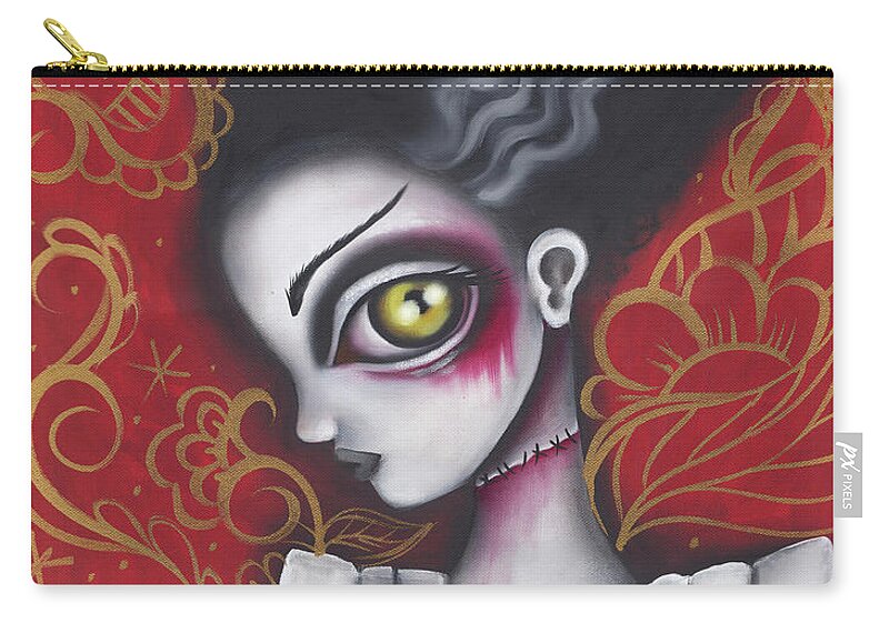 Halloween Carry-all Pouch featuring the painting Waiting for Frankenstein by Abril Andrade