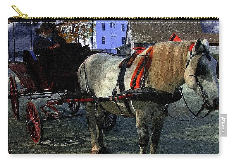 Horse Zip Pouch featuring the painting Waiting for Madam by RC DeWinter