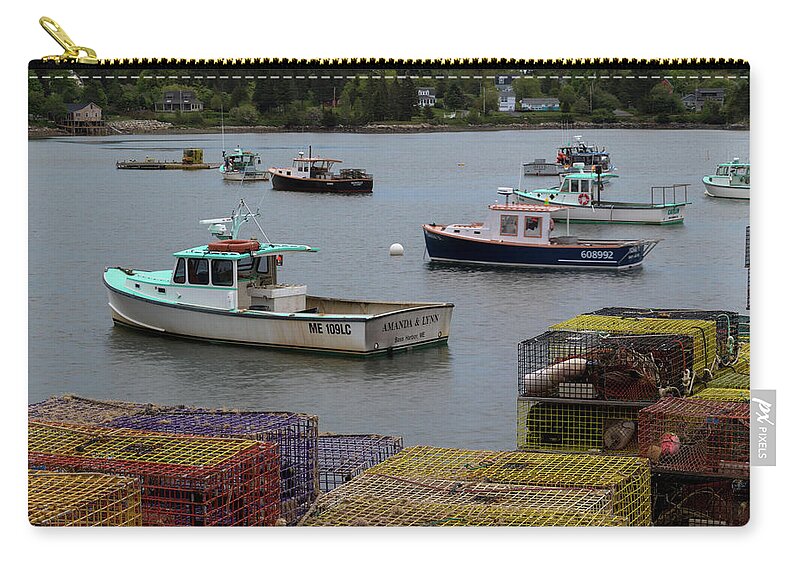 Lobster Traps Zip Pouch featuring the photograph Waiting for Sunrise by Holly Ross