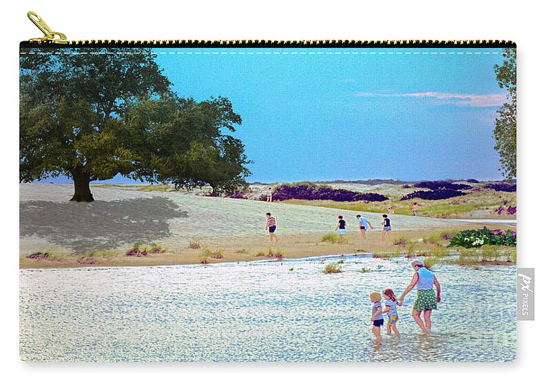 North Carolina Zip Pouch featuring the photograph Waiting in the Water by Larry Mulvehill