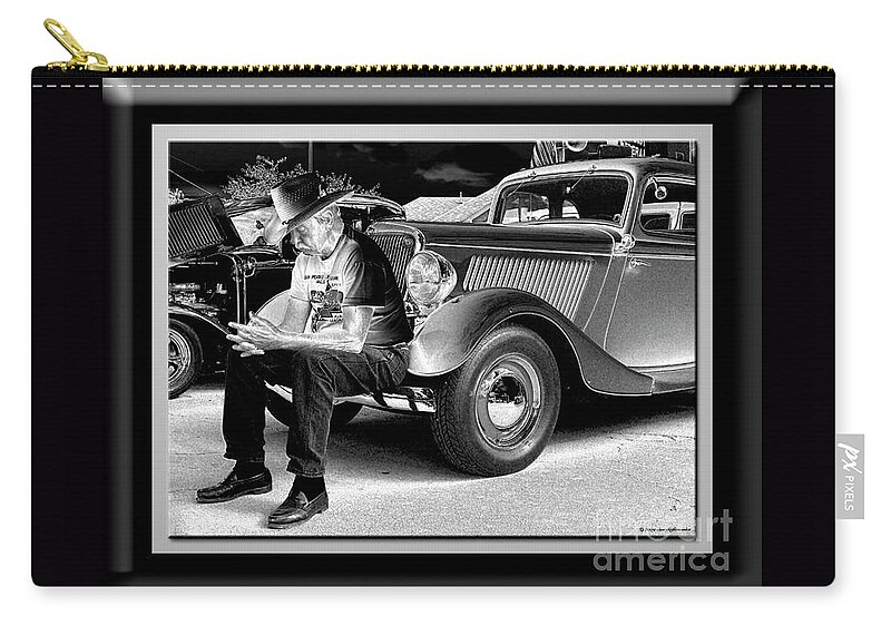 Black And White Photography Zip Pouch featuring the photograph Waiting by Sue Stefanowicz