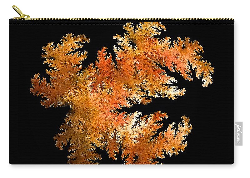 Forest Zip Pouch featuring the digital art Waking in Mandelbrot Forest-2 by Doug Morgan
