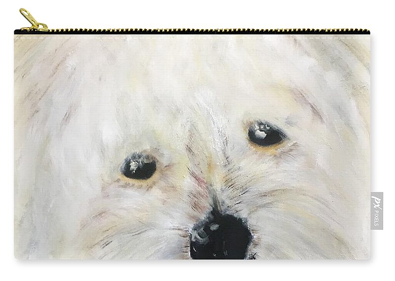 Portrait Zip Pouch featuring the painting Walk Please by Chuck Gebhardt