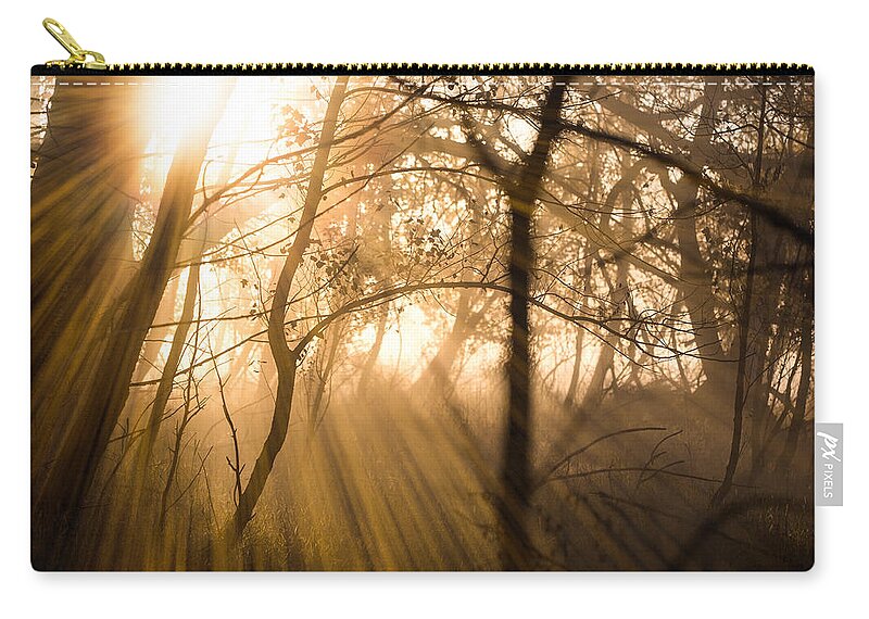 Rays Zip Pouch featuring the photograph Walk Through the Woods by Todd Klassy