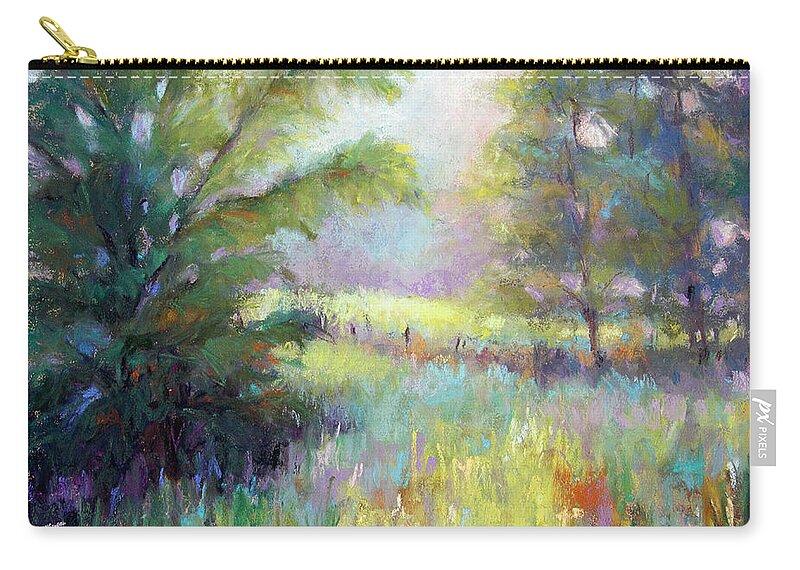 Landscape Zip Pouch featuring the pastel Walk With Me by Susan Jenkins