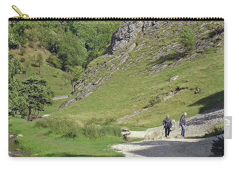 Dovedale Zip Pouch featuring the photograph Walkers At Dovedale by Rod Johnson