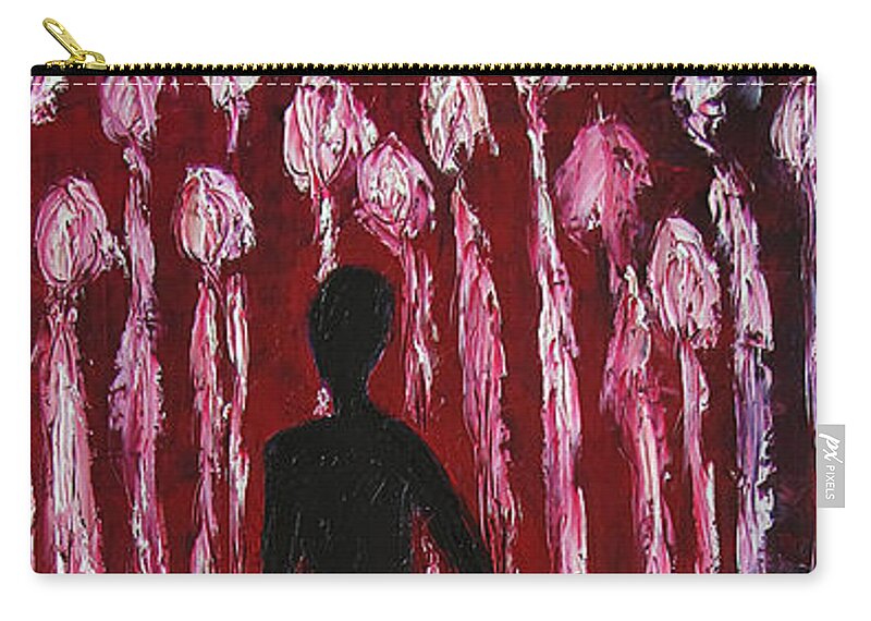 Walking Away Zip Pouch featuring the painting Walking Away by Marianna Mills