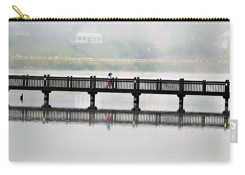 Lake Junaluska Zip Pouch featuring the photograph Walking Bridge by Chuck Brown