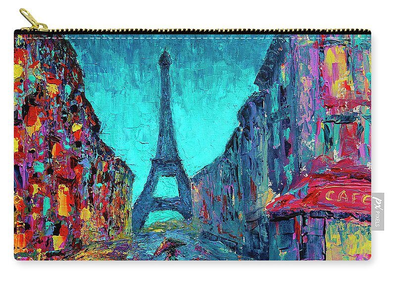 Abstract Zip Pouch featuring the painting Paris contrasts by Denys Kuvaiev