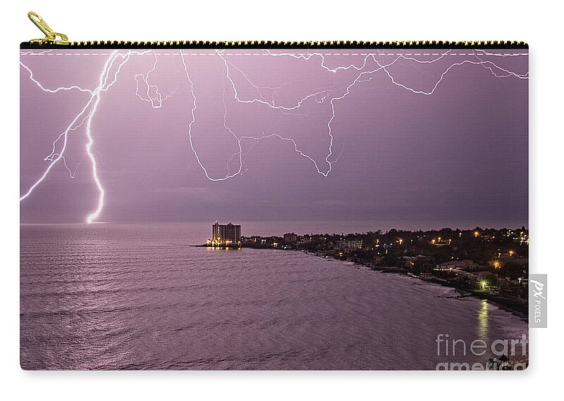 Weather Zip Pouch featuring the photograph Walking on Water by Bob Hislop