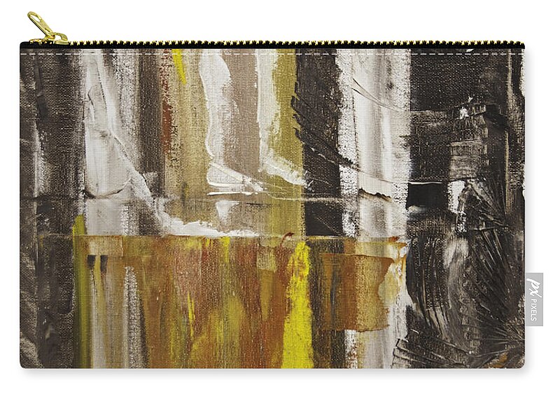 Dog Walking Zip Pouch featuring the painting Walking The Dog by James Lavott
