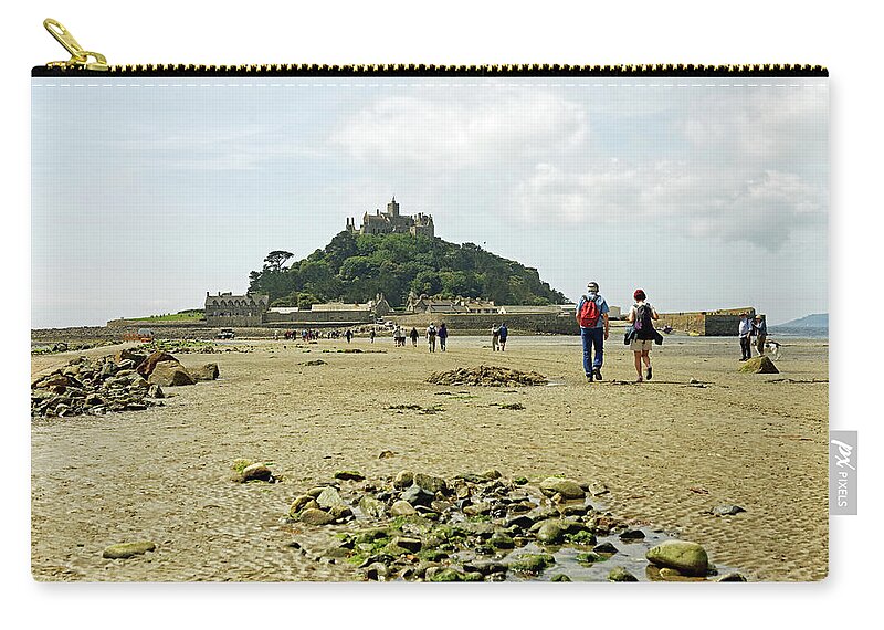 Britain Zip Pouch featuring the photograph Walking To St Michael's Mount by Rod Johnson